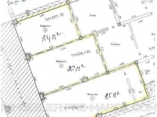 La cession du droit au bail pour 3 Locaux commerciaux, 14m², 20m² et 25m² sur le boulevard principal