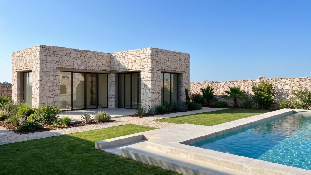 Villa de plein-pied,  4 chambres, piscine.