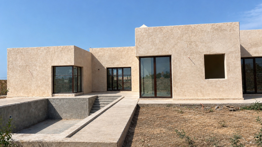 Villa de plain-pied, 4 chambres, piscine. En cours de finition.
