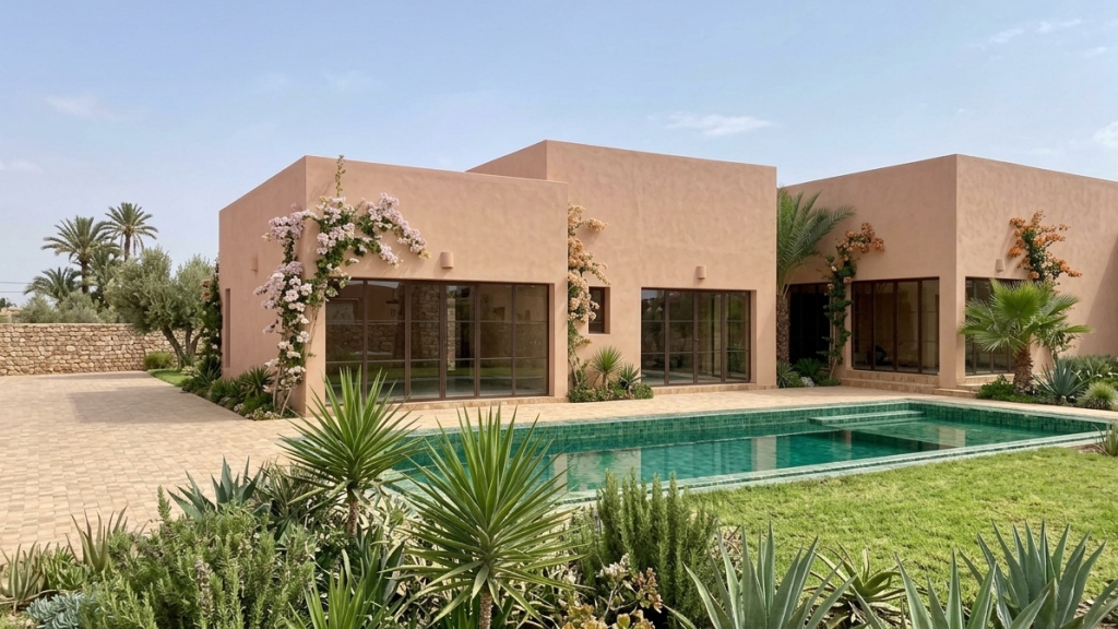 Villa de plain-pied, 4 chambres, piscine. En cours de finition.